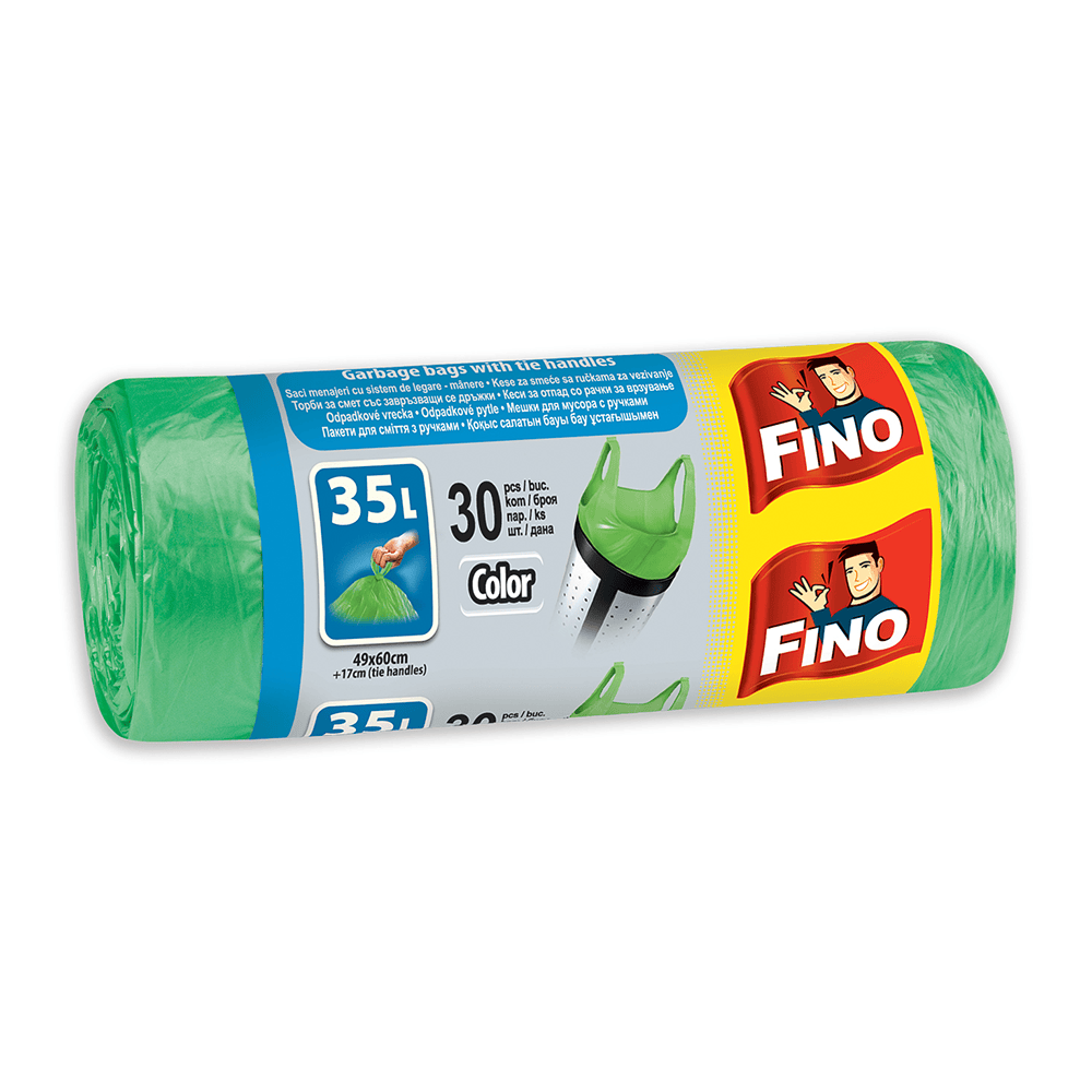 Fino saci menaj cu mâner 35L color 30buc