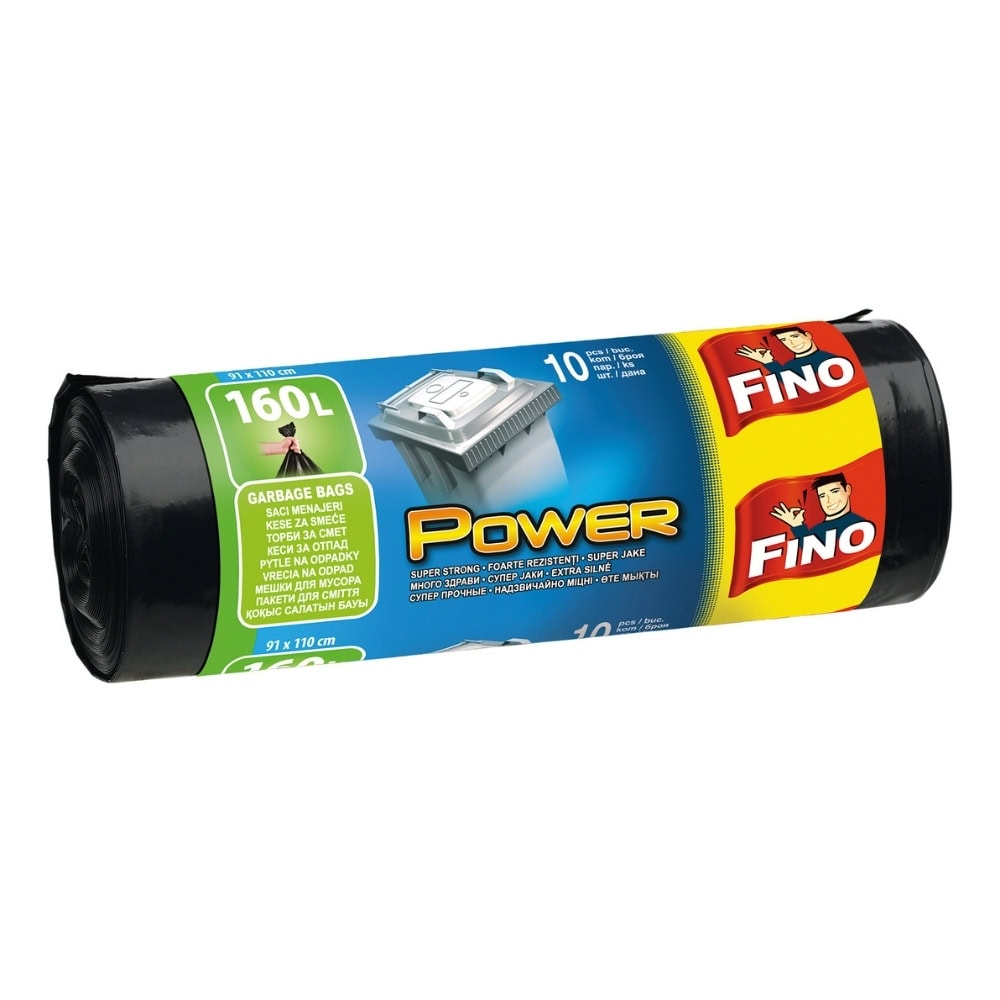 Fino saci menaj 160L power negru 10buc