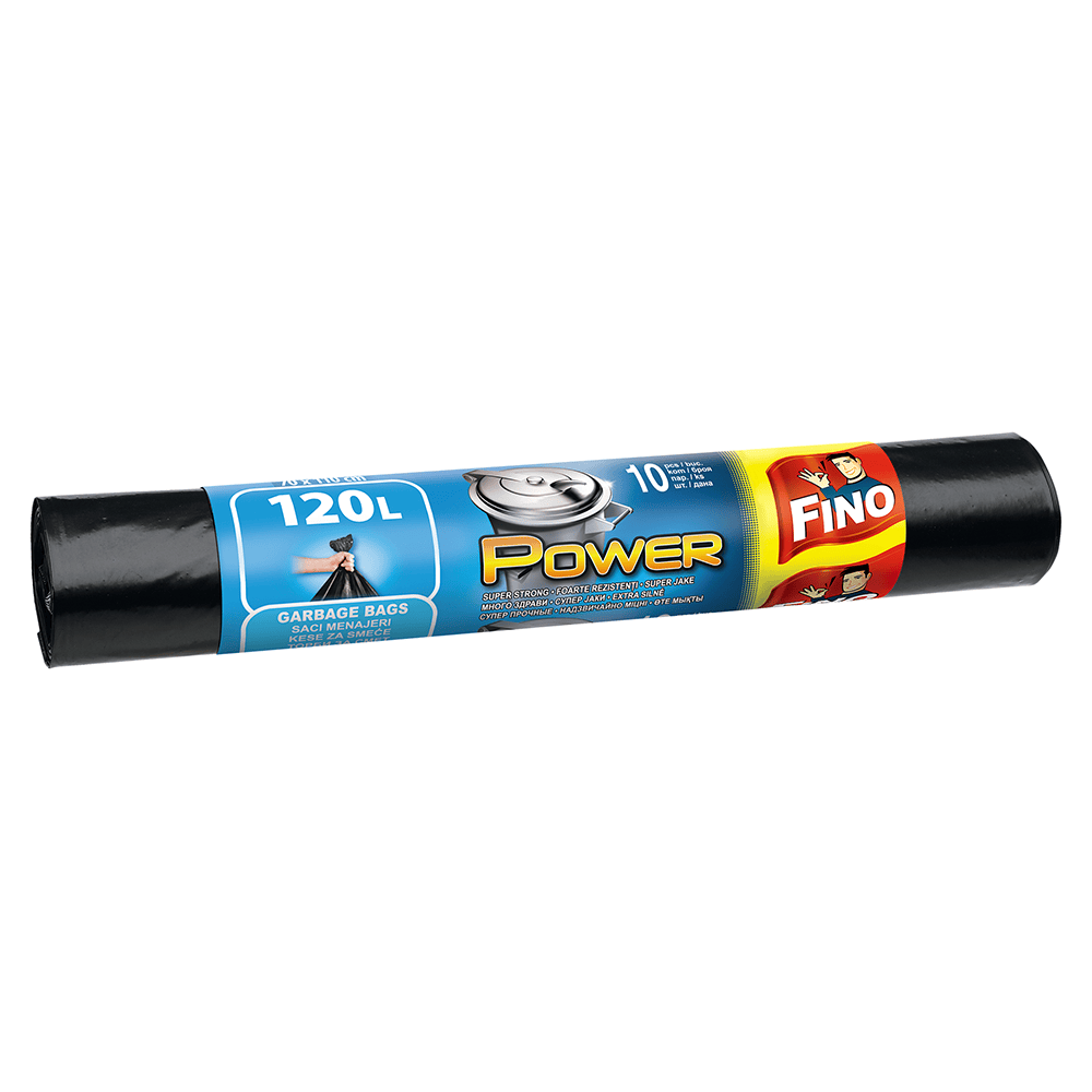 Fino saci menaj 120L power negru 10buc