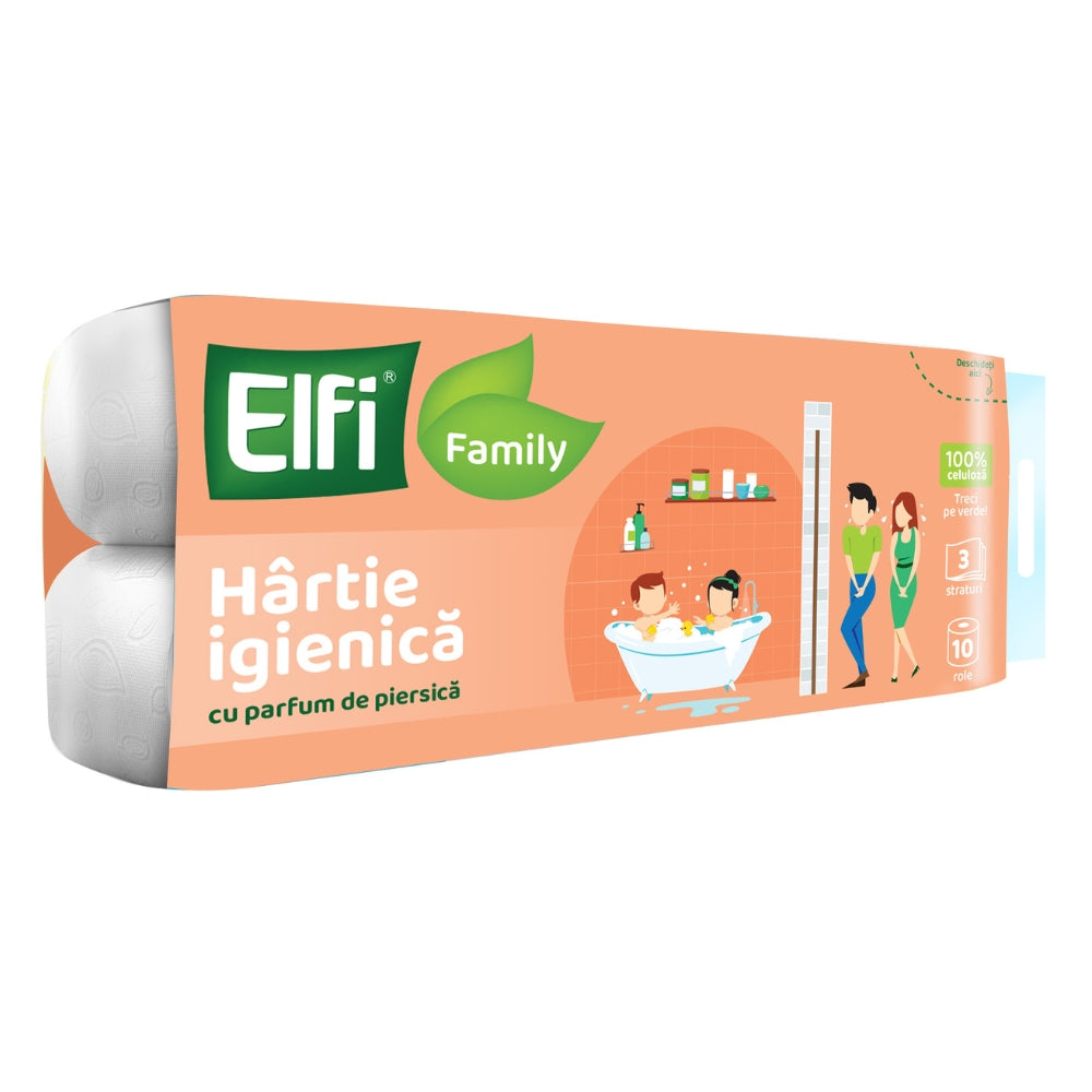 Elfi family hartie igienica 3str piersica 10role