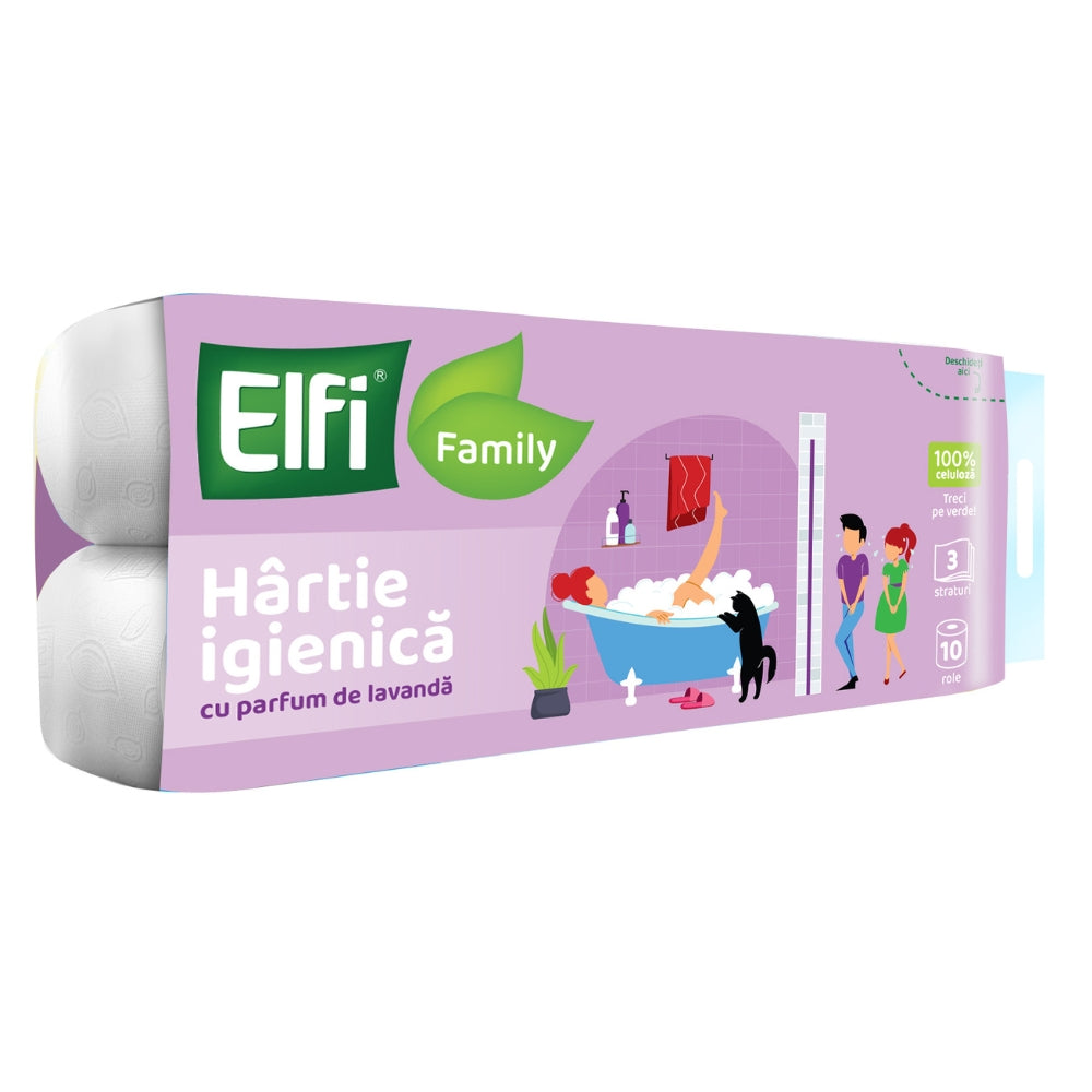 Elfi family hartie igienica 3str lavanda 10role