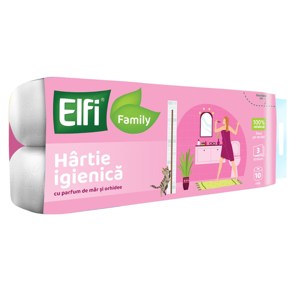 Elfi family hartie igienica 3str mar&orhidee 10role