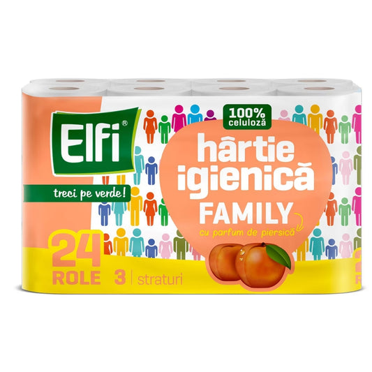 Elfi family hartie igienica 3str piersica 24role