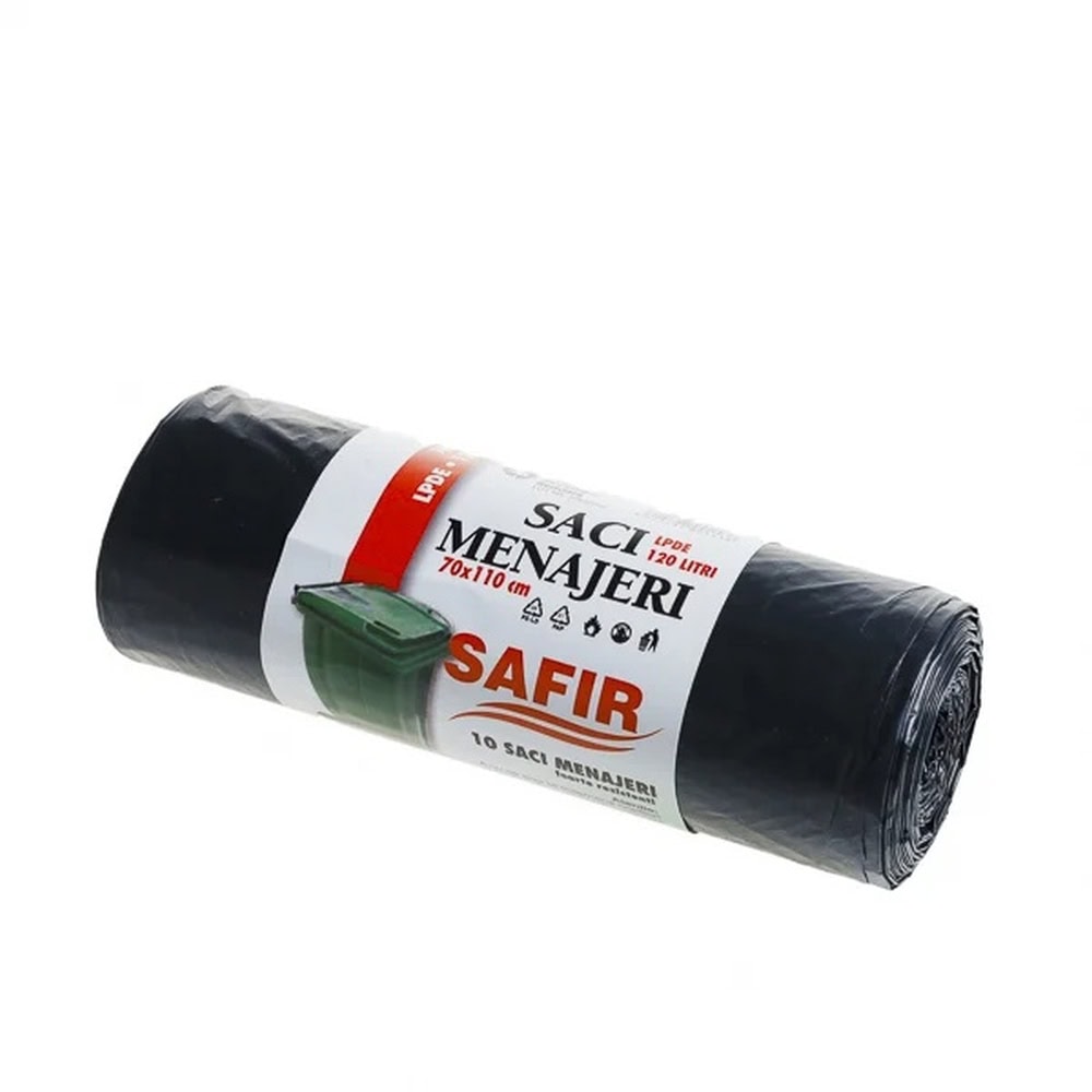 Saci menaj 120L negru 10buc