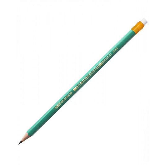 Creion grafite Bic evoloution , verde , cu guma de șters